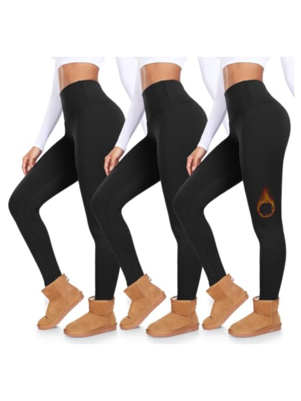 Fleece Lined Leggings High Waisted Thermal Winter Warm Yoga Pants